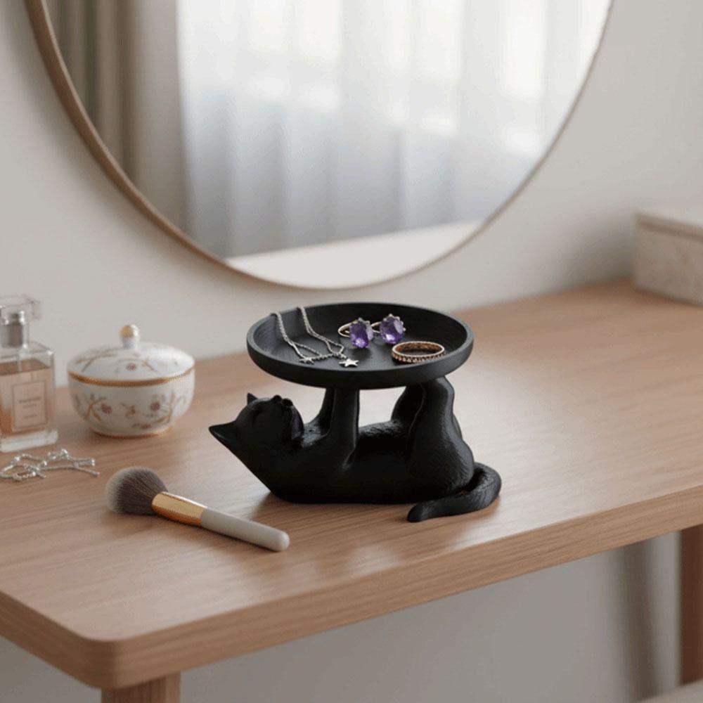 INS Поднос для украшений в виде кошки, большой вместимости, держатель для колец, забавный поднос для хранения украшений, хранение украшений