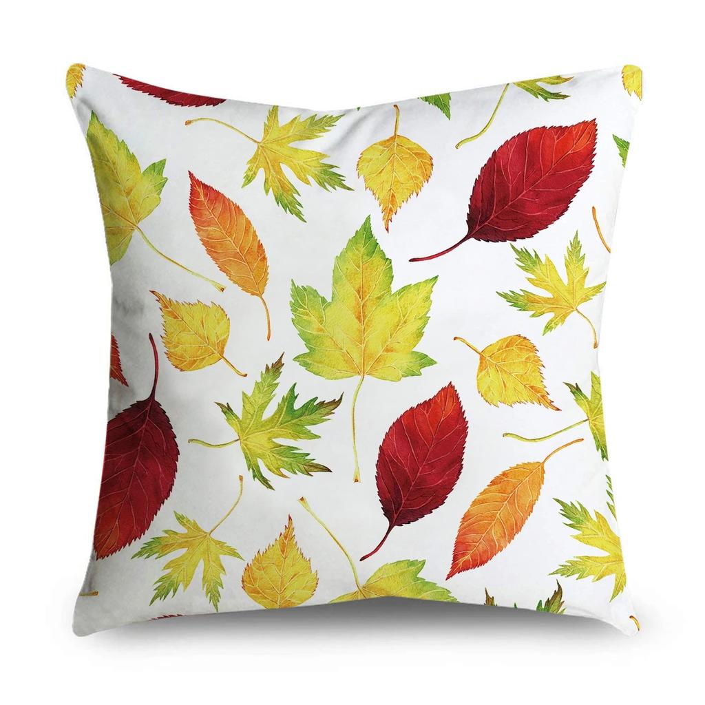 Autumn Cartoon Leaf Pattern Decorative Pillowcase Living Room Office Ornaments Home Pillowcase