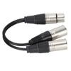 XLR Female To Dual XLR Male Cable Microphone Stereo Balanced Connection Cord for Audio AdapterWhite 0.25m   0.8ft