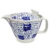 J-kitchens Tea Pot with Strainer, 385ml Capacity, Serves 2-3, Made In Japan, Hasami Ware, Cats Design, Blue, Large (Product Number: 174794)