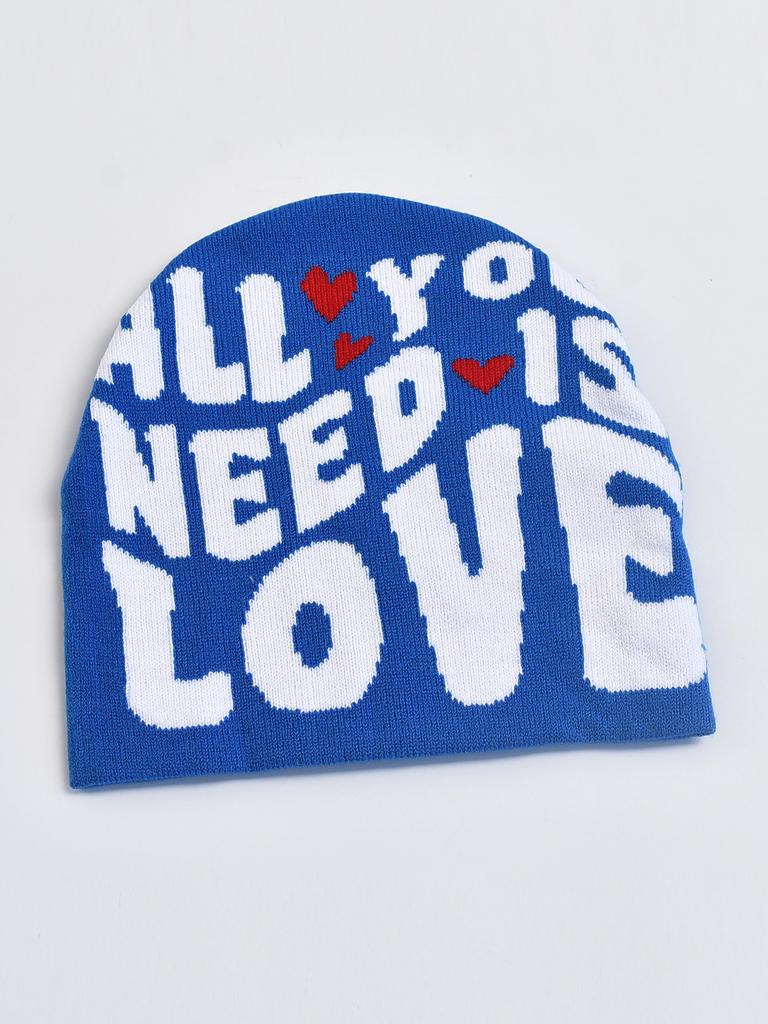 Модная женская и мужская вязаная шапка с принтом в виде букв, жаккардовые шапки осень-зима женская шапка-бини