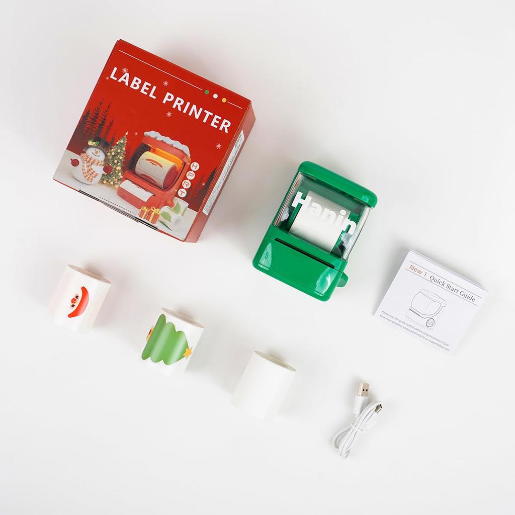 HPRT New 1 Label Printer Label Writer Christmas Set Christmas Compatible with Compatible with Thermal Printer for Label Sticker Tepra Label Bluetooth