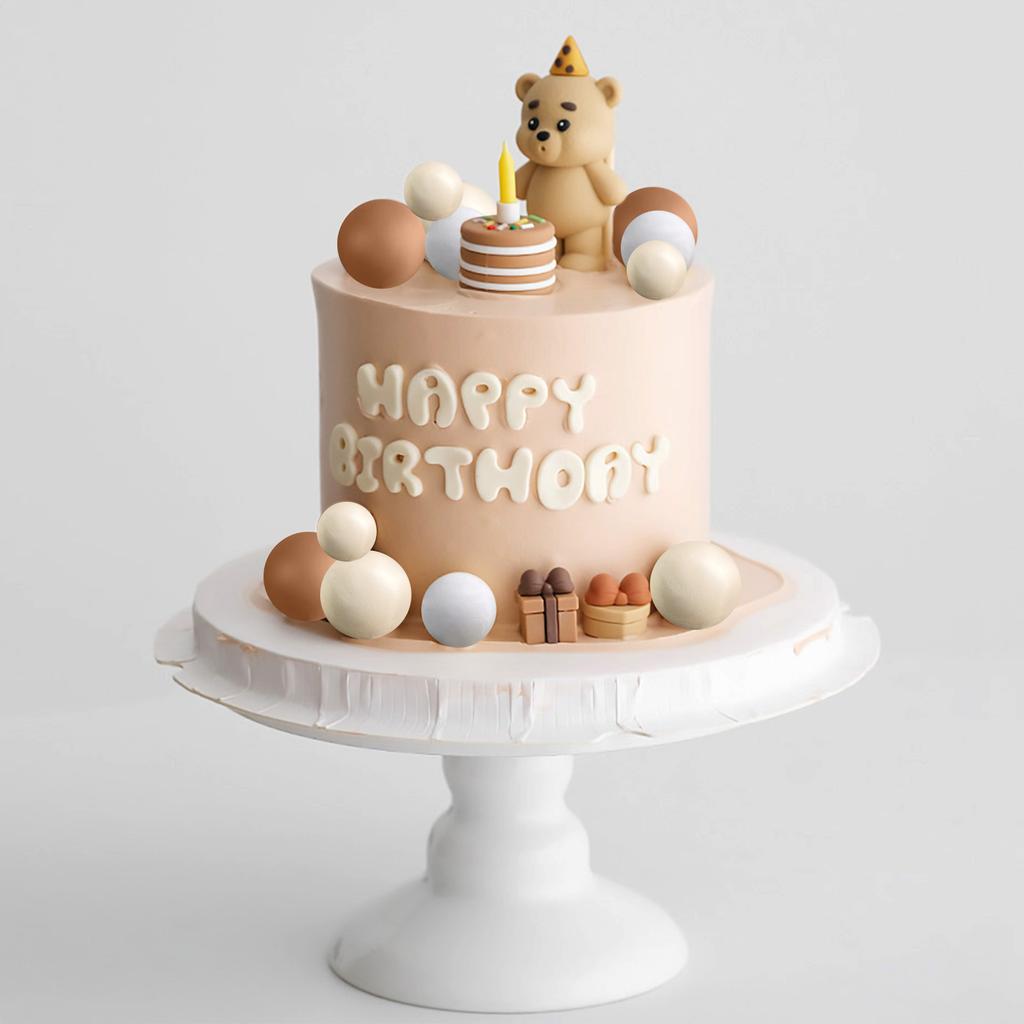 16 шт., шарики-медведи, украшения для торта, мини-медвежонок, подарочная коробка, украшения для торта, шарики-жемчужины, украшения для торта для детского дня рождения