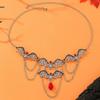 Halloween Themed Bat Pendant Necklace With Alloy And Geometric Design For Gift And Fashion