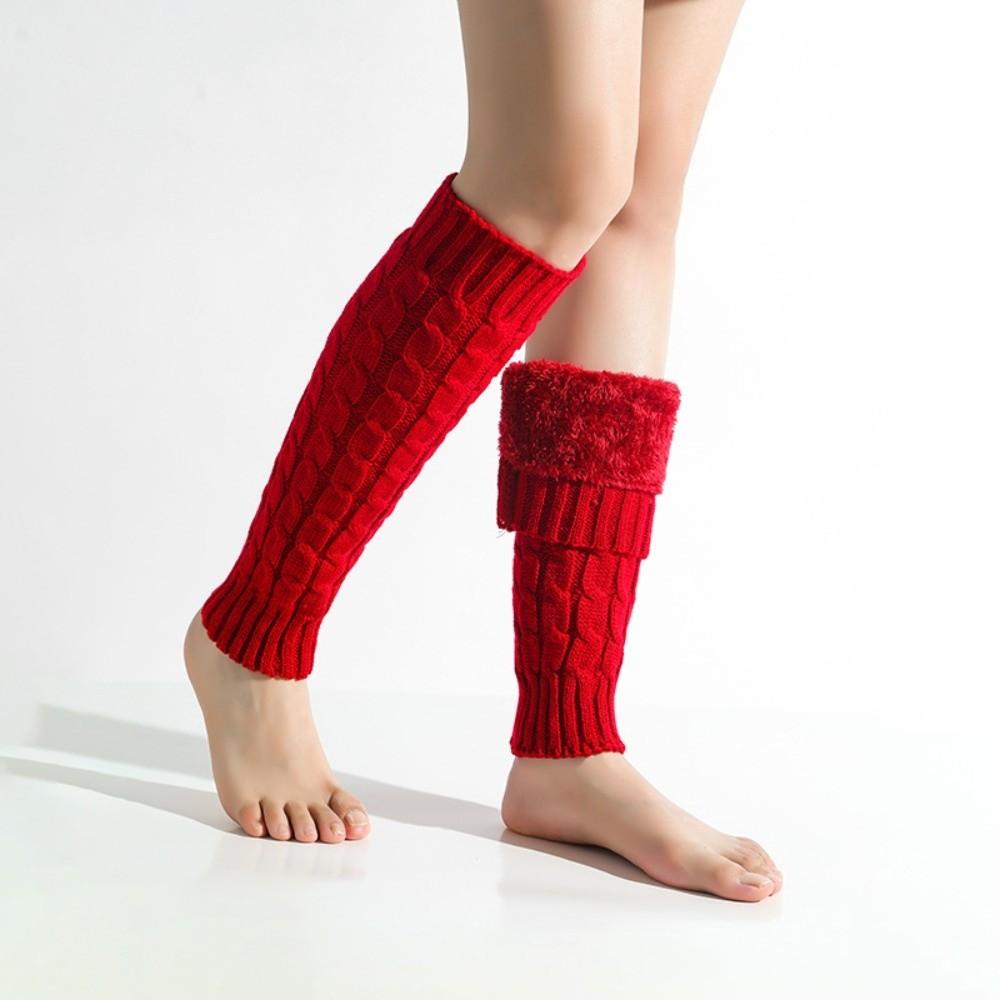 Зимние гетры до колена, утолщенные вязаные гетры, носки, флисовые гетры, уличная одежда