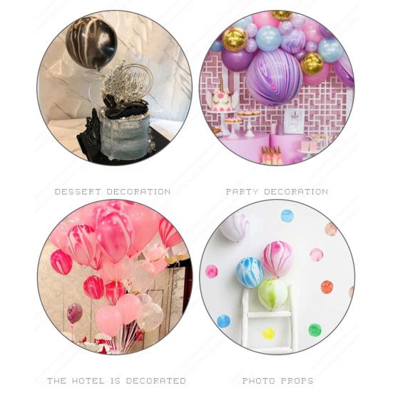 10 шт./набор 10-дюймовых праздничных шаров с мраморным агатовым узором, герметичных, прочных, толстых, для свадебной вечеринки, латексные шары, товары для вечеринок