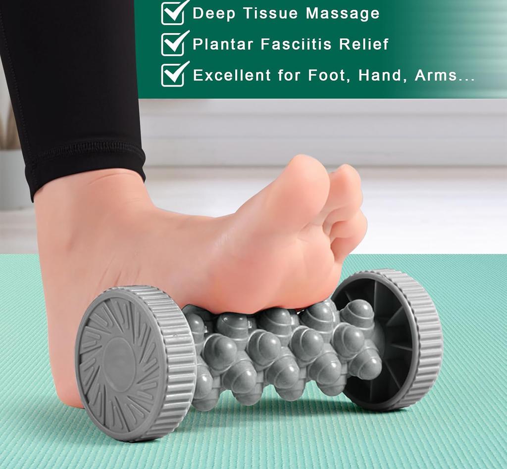 Manual Deep Tissue Foot Roller Massager for Plantar Fasciitis Relief Pain Relief Circulation Reflexology Therapy