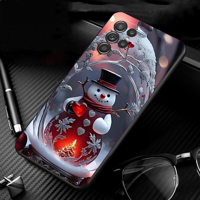 Phone Case For Samsung Galaxy S25 S24 S23 S22 S21 Ultra S24 S23 S22 S21 S25 Plus S24 S25 FE Cute Snowman Christmas