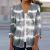 Women's Shirt Blouse Outerwear Print 3/4 Length Sleeve Casual Holiday Basic Button Tops