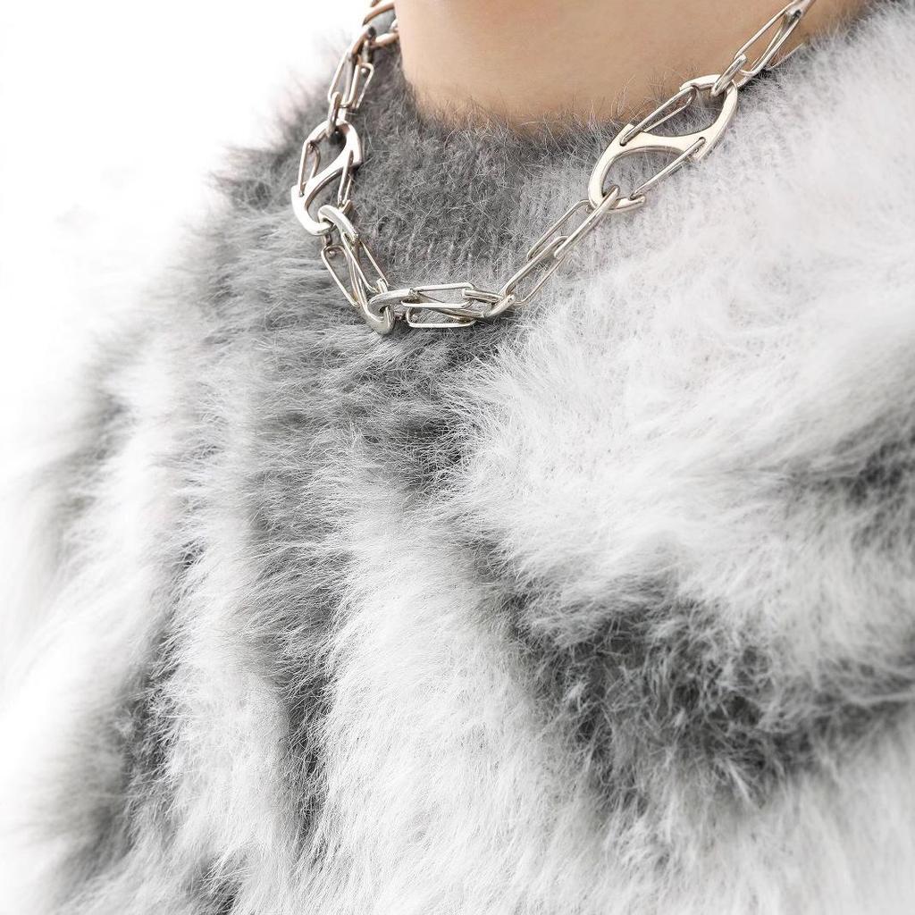 Уличный трендовый свитер тай-дай из искусственной норки для мужчин, свободный, зимний - Мягкий, пушистый, с длинным рукавом, круглым вырезом