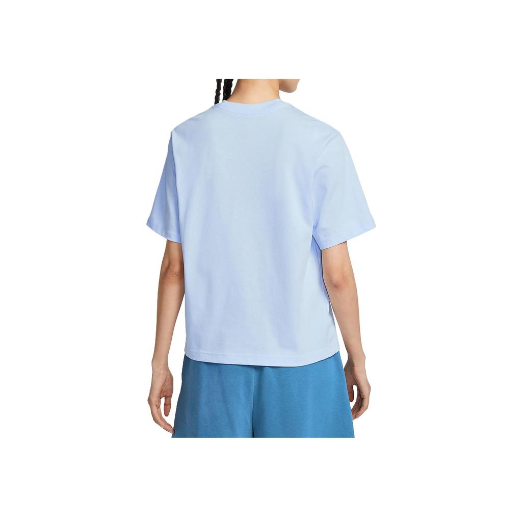 Nike Sportswear Essential Simple Versatile Comfortable Skin-Friendly Moisture-Wicking Short Sleeve T-Shirt Women Tops Purple Blue DD1238-423