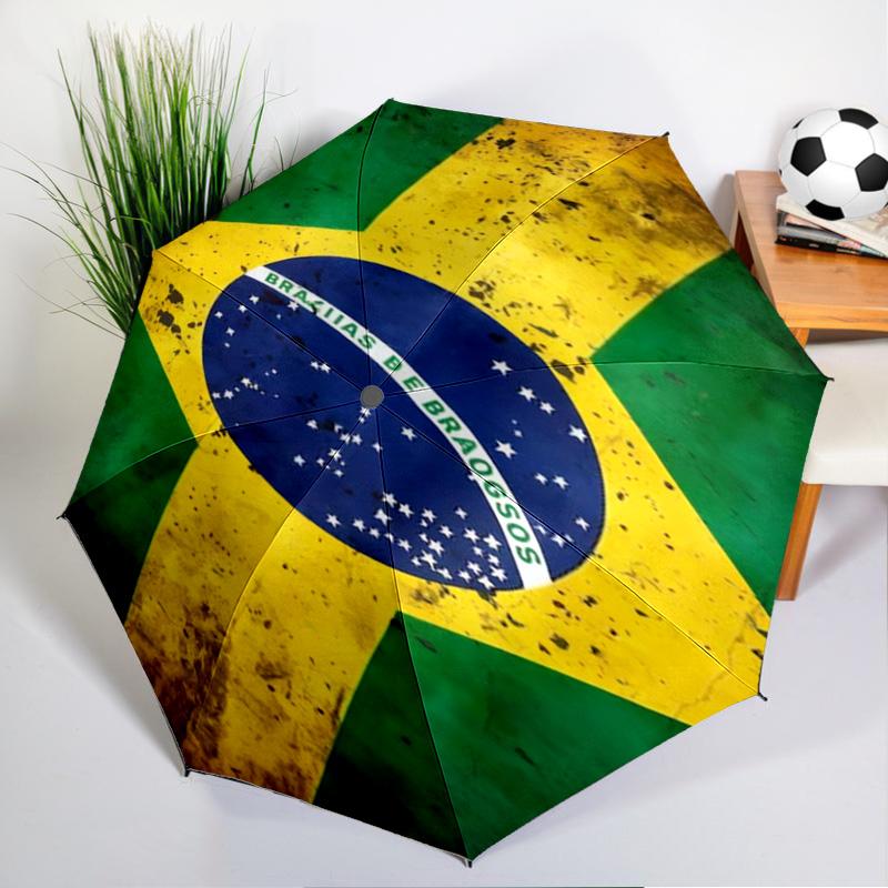 Brazil Artwork Printed Automatic Umbrella, 8-Frame for Travel, camping, Casual Umbrella, Essential Gift for for family and friends