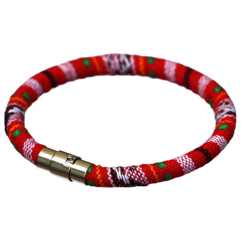 Браслет из нержавеющей стали с магнитной пряжкой, унисекс, в стиле бохо, плетеный хлопковый браслет-манжета ручной работы для мужчин и женщин, браслет на щиколотке для серфера, браслет, браслет