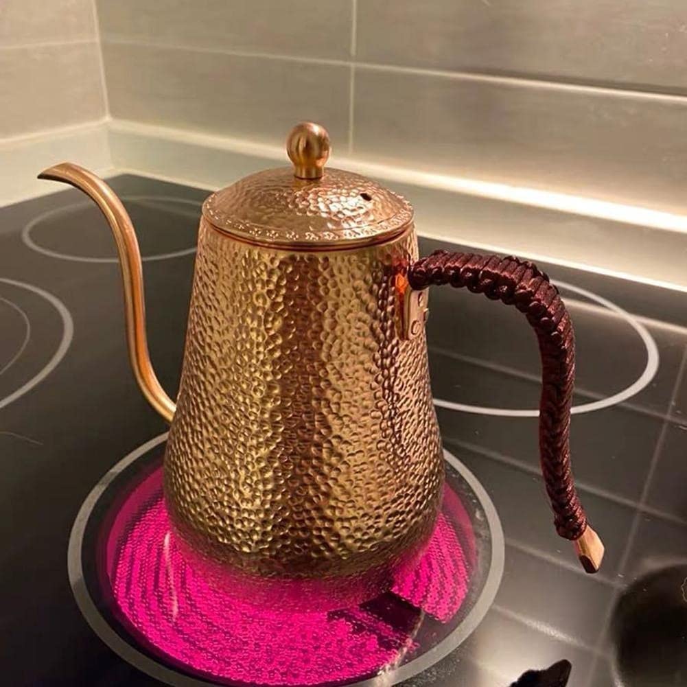 Кофеварка ручной работы из чистой меди - Кофейник из чистой меди с узким носиком для капельного кофе (900мл/500мл) (500мл)