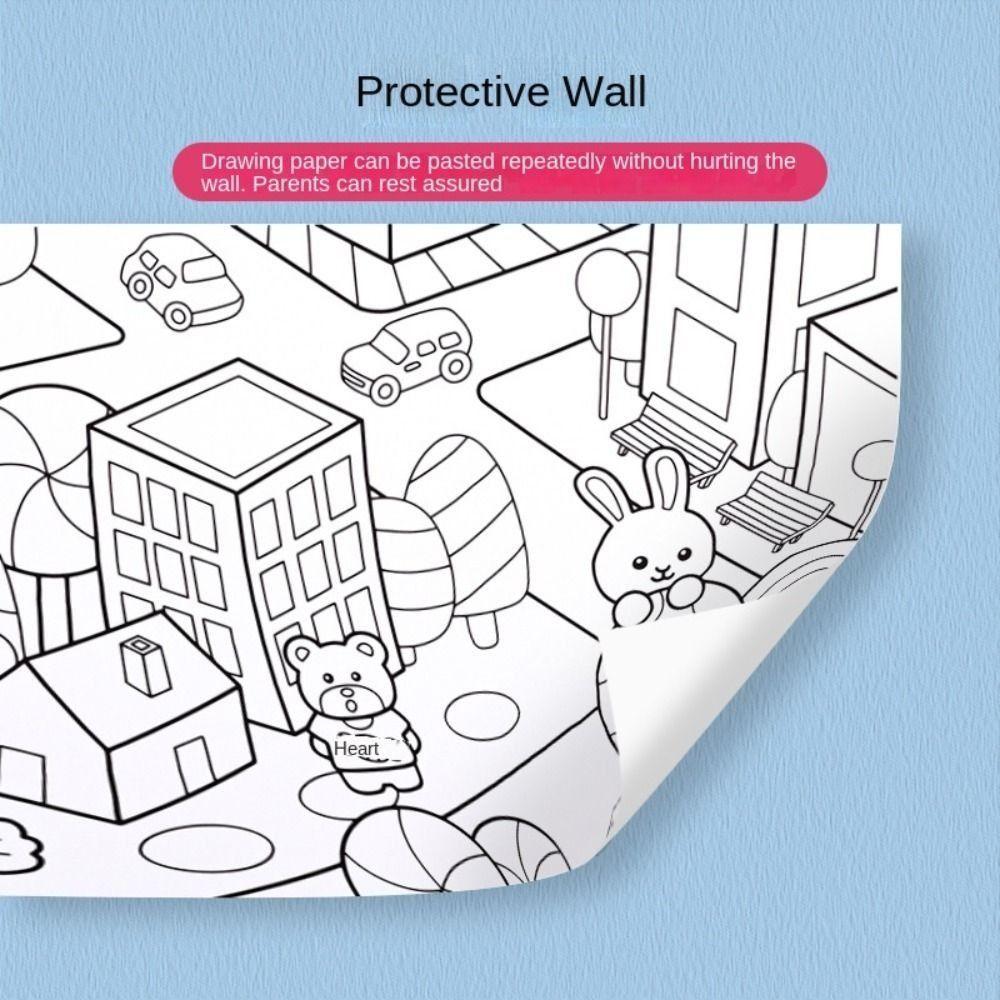 Little Artist DIY Toys Color Filling Paper Blank Coloring Children's Drawing Roll Watercolor Paper