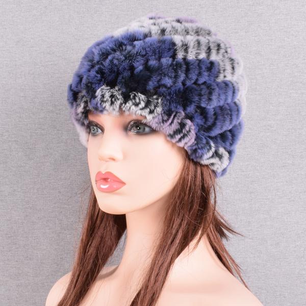 Зимняя теплая вязаная меховая шапка из кроличьего меха с ананасом, женские толстые шапки, шапочки для мамы