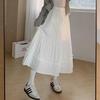 2025 Белая Летняя А-силуэтная Юбка-тортик с Кружевной Отделкой