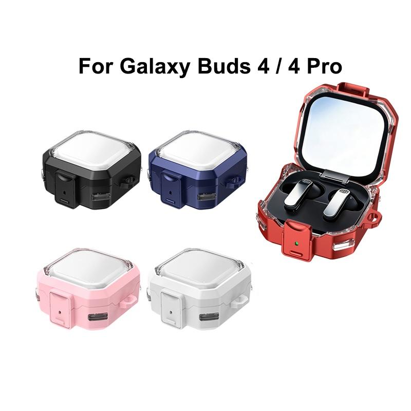 For Galaxy Buds 4 Earphone Case Security Lock Transparent Cover For Galaxy Buds 4 Pro Case Drop Protective Headphone Cover