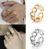 Personalized Metal Chain Ring, Simple Hollow Niche Open Index Finger Ring, Hip-hop Adjustable Ring
