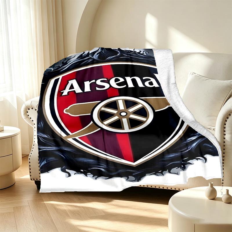 Arsenal F.C Pattern Blanket for Home Decoration, Bed, Sofa, Car Travel, Camping, Suitable for All Seasons, Birthday Christmas Gift