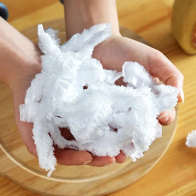 100 шт. одноразовых крышек для сохранения свежести, пластиковые крышки для хранения продуктов, многоразовые крышки для мисок, эластичные чехлы, эластичные чехлы