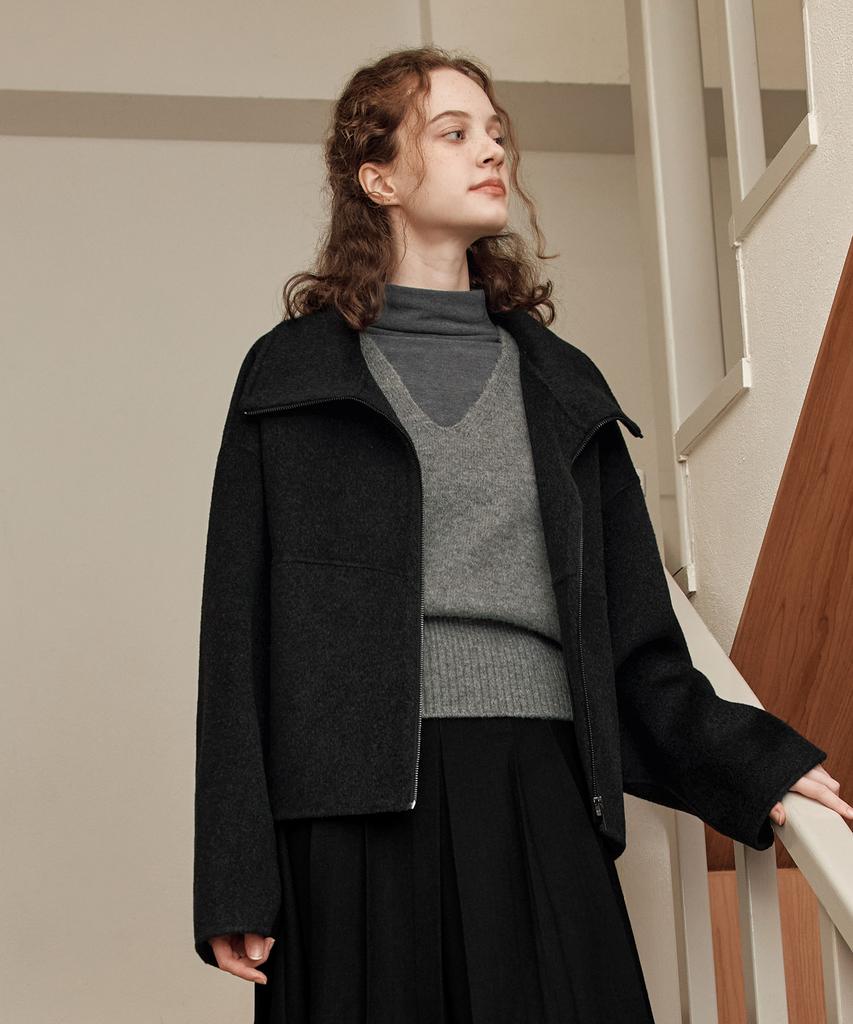 ZEROSTREET [3 Colors] Soft Basic Half Turtleneck