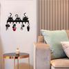 Cute Cat Key Holder Wall Mounted Entryway Coat Hook Rack Space-Saving Animal Decor with Multi-Hooks for Keys Hats Scarves