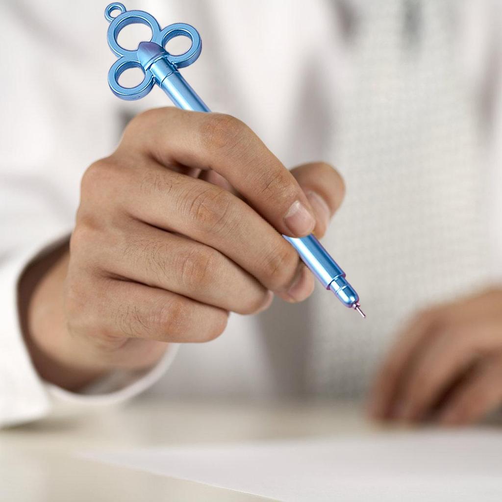 6Pcs Vintage Key Shaped Gel Ink Pen 0.38MM Needle Tip Smooth To Write Novelty Gel Pen Stocking Fillers for Student