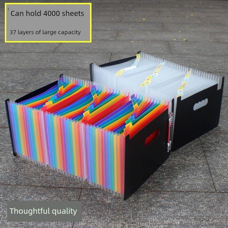 Student Large Capacity Test Paper Clip File Holder Plastic A4 Folder Multi-Layer Insert Folder Ticket Clips File Binder