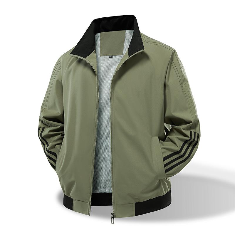 New Stand-up Collar Jacket Men's Jacket Three-bar Outdoor Casual Jacket Top
