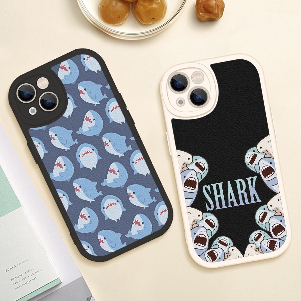 Новый чехол для телефона «Ухмыляющаяся акула» для Iphone 14 13 11 12 Pro MAX 13 12 MiNi 7 8 14 plus X XS XR Чехлы из кожи ягненка с изображением акулы