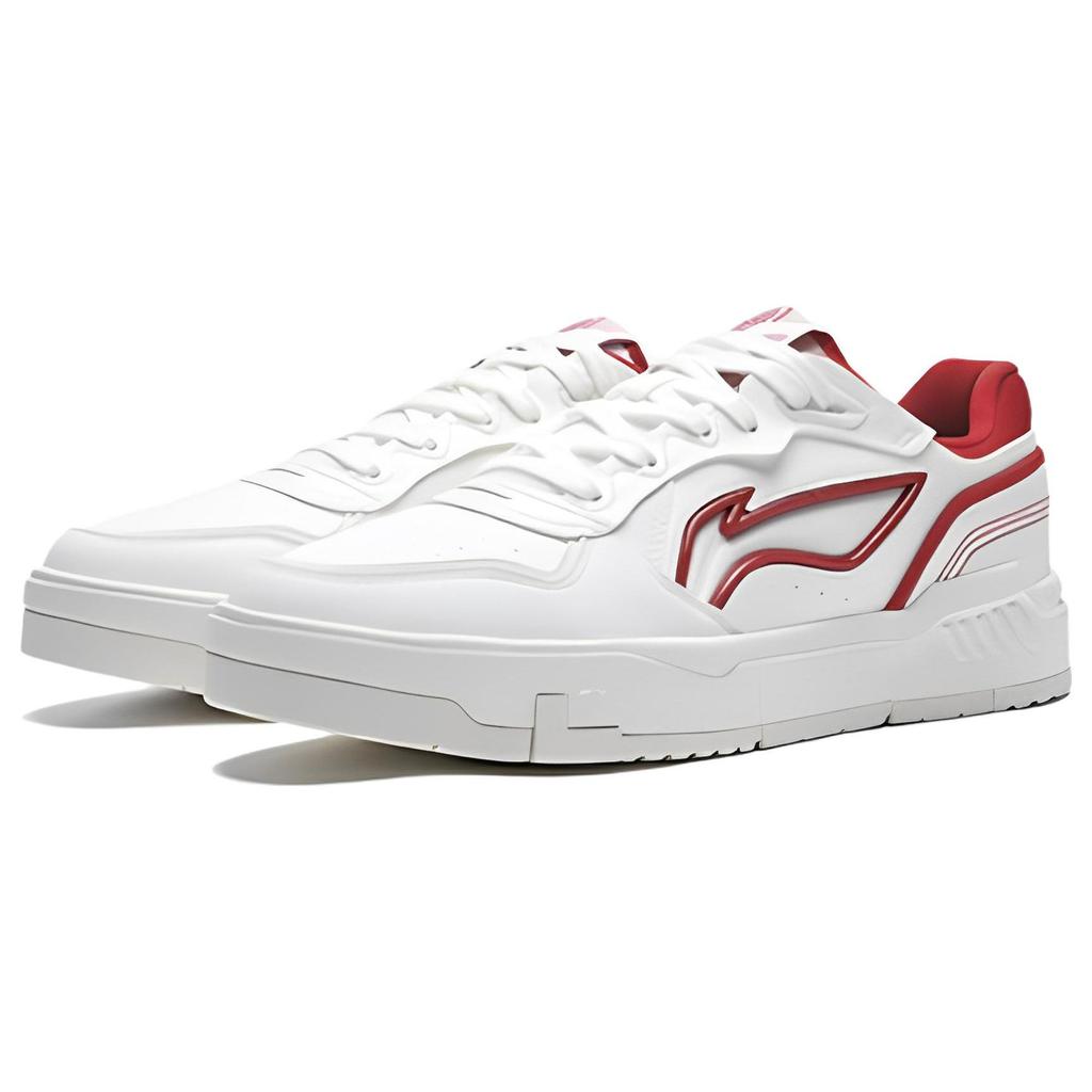 Li Ning легкие трендовые синтетические кожаные модные нескользящие прочные низкие кроссовки для скейтбординга мужские кроссовки белые красные AGCT009-1