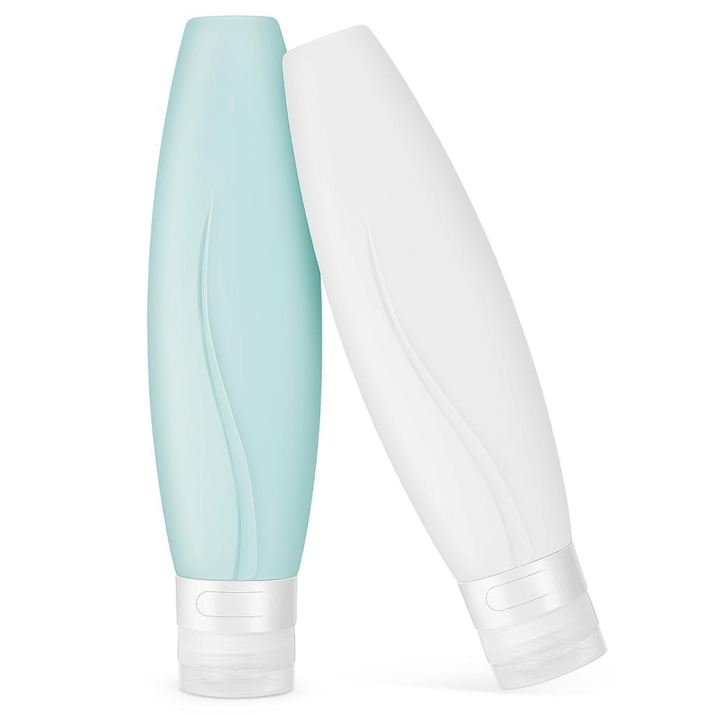 NUOLUX 2025 Silicone Refillable Shampoo Bottles, 150ml, Travel Container, Stylish, Portable, Perfect for Bathrooms, Washrooms, and More. Convenient,
