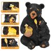 Solar Bear Lamp Figurine Weather-proof Outdoor Garden Yard Pathway Patio Lawn LED Honey Jar Bear Resin Statue Sculpture Decoration Light