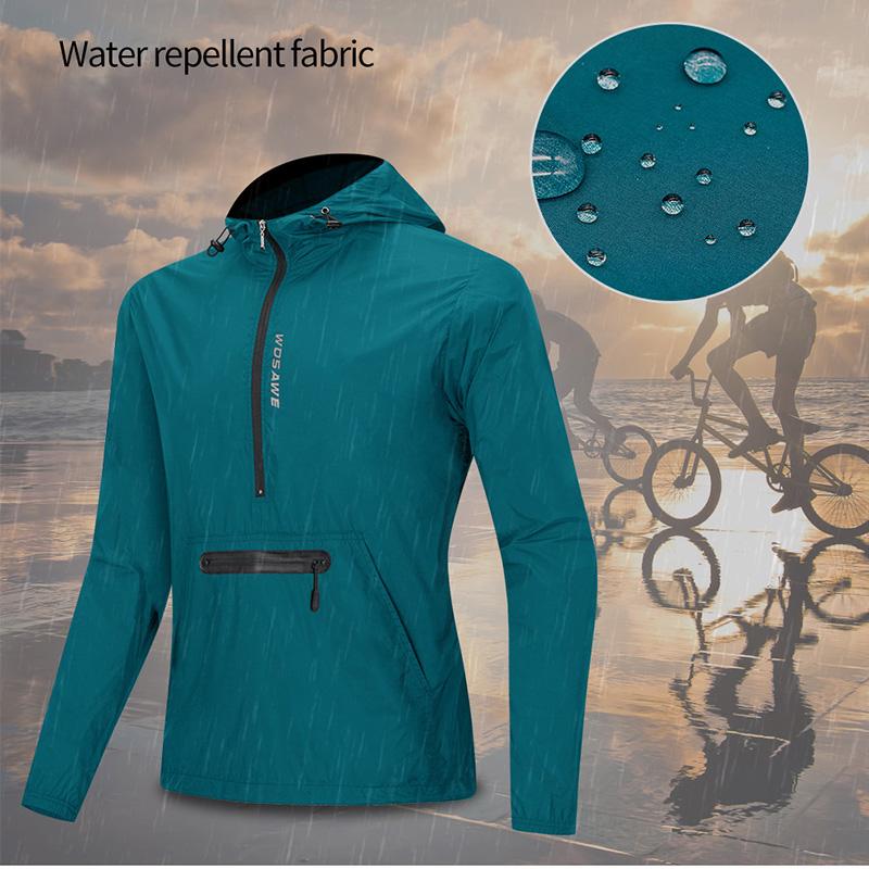 Wosawe Велосипедная куртка с капюшоном Hi Vis Водонепроницаемая ветрозащитная велосипедная куртка из ветрозащитного трикотажа