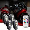 4/6 Pcs LED Strip Lights with Remote Control 8 Colors USB Charging Anti-Collision LED Lights Car Motorcycle Drone Aircraft Bike