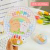 Summer Cool Fan Memory Steel Wire Foldable Group Cartoon Round Portable Mini Cloth Handle