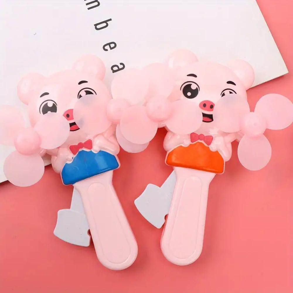 Cute Cartoon Handheld Fan Mini Pocket Fan Summer Cooling Fan Manual Press Fan  Kids