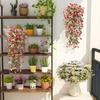 1/2/3/6Pcs Hanging Artificial Violet Flower UV Resistant Realistic Fake Flower Wedding Party Indoor Outdoor Garden Wall Hanging Faux Flower Decoration