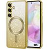 Case for Samsung Galaxy S25, with Camera Protection - Compatible with Wireless Charger - Gold