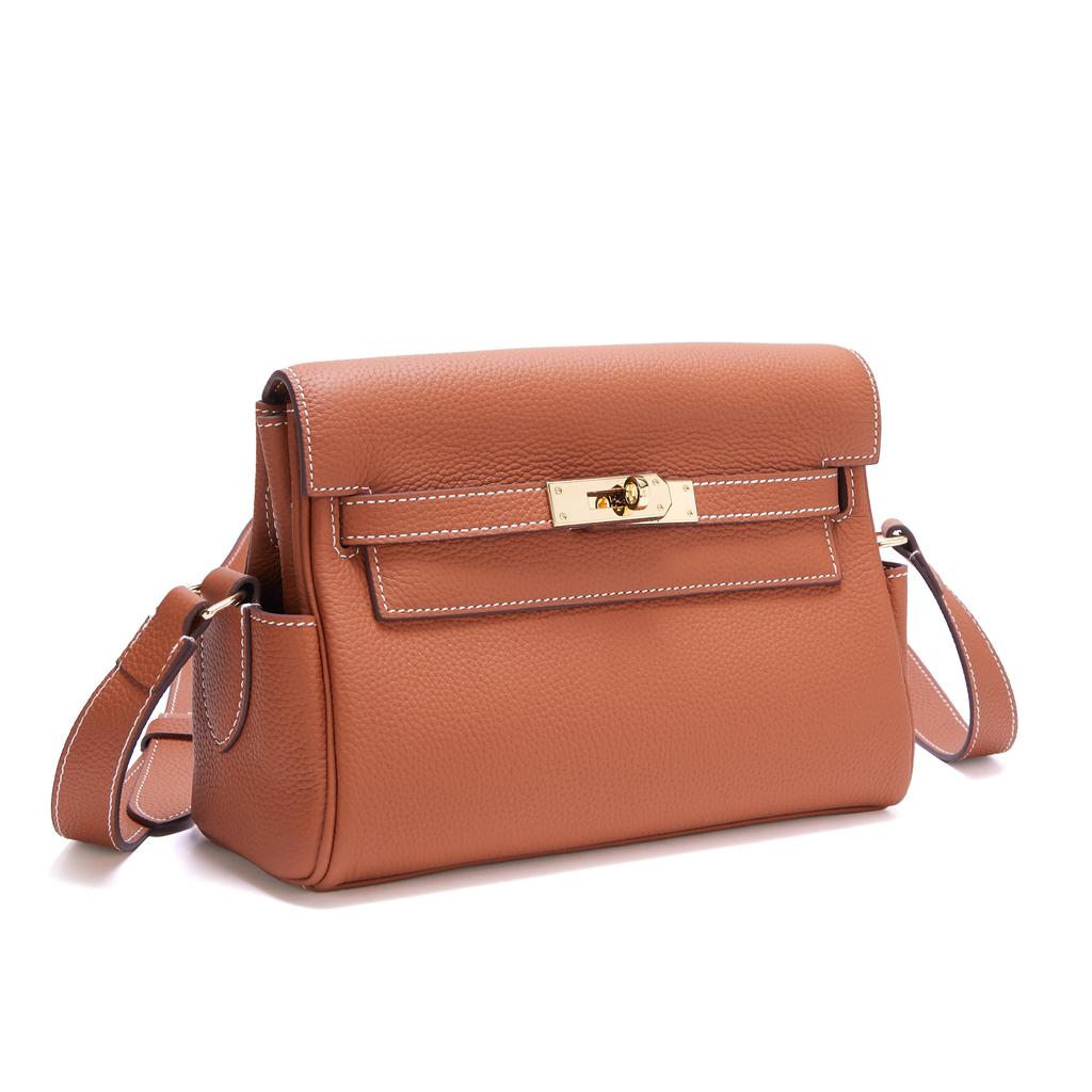 2025 New Togo Top Layer Cowhide Bag Stylish And Atmospheric Genuine Leather Mailman Bag Large Capacity Single Shoulder Diagonal Cross Bag