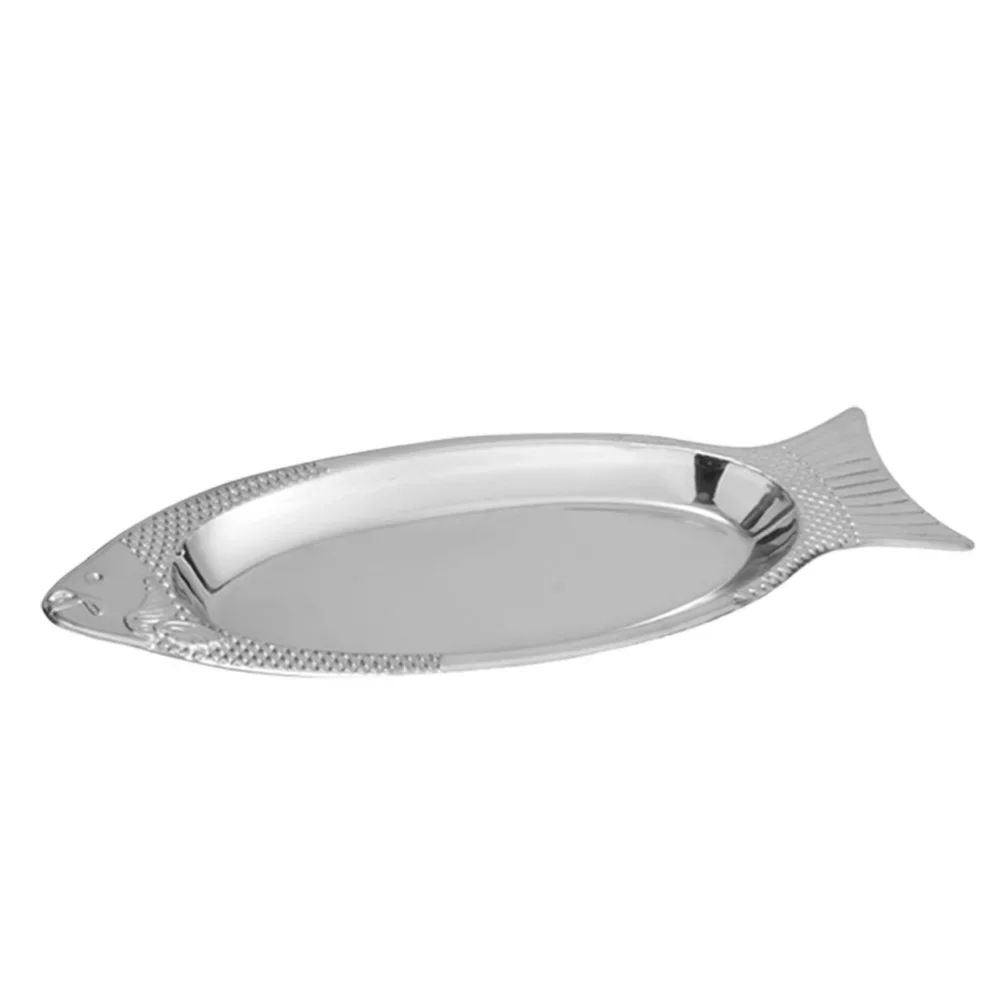 Oval Steamed Fish Plate Fish-Shaped Tray Plates Creative Barbecue Plate