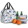 Butterfly Insulated Lunch Bag with Front Pocket Reusable Cooler Tote with Zipper for Women Camping Hiking Picnic Beach Travel