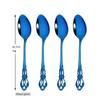 Синий кухонный набор посуды, столовая посуда из нержавеющей стали, нож, вилка, ложки, столовые приборы, длинная ложка для льда, вилка для торта, набор чайных ложек, ужин