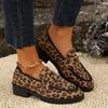 Women's Sneakers Leopard Patchwork Slip-on Loafers Shoes Women Chunky Heel Platform Casual Plus Size Sneakers Women