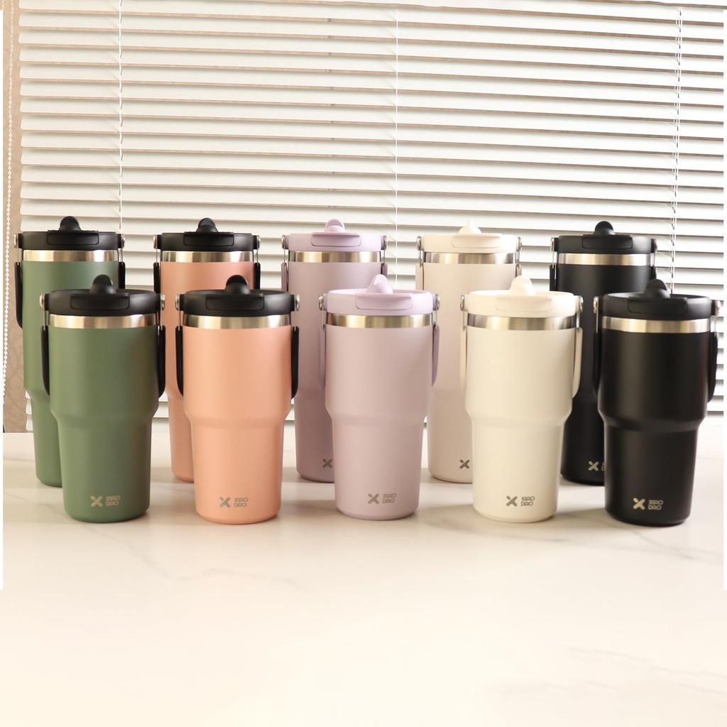 SKIASE Tumbler with 600ml Water Vacuum Keeps Hot or Wide Direct with Perfect for Outdoor White Straw, Bottle, Insulated, Cold, Mouth, Drinking, Lid,