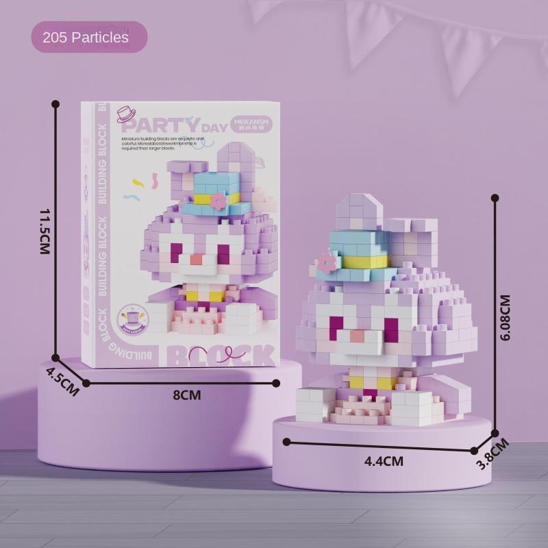 Строительные блоки из микро-бриллиантов с животными для вечеринок, креативные развивающие игрушки для девочек, подарки для детей 6/7/8/10 лет