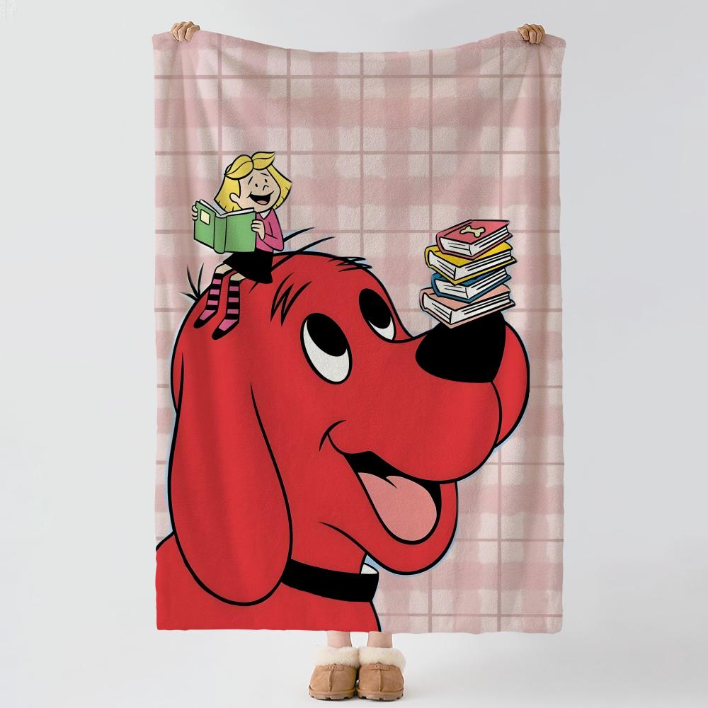 BBig RRed DDog Throw Soft Warm Flannel Blanket Multiuse Throw for Bed Sofa Office Air Conditioning Nap Blanket