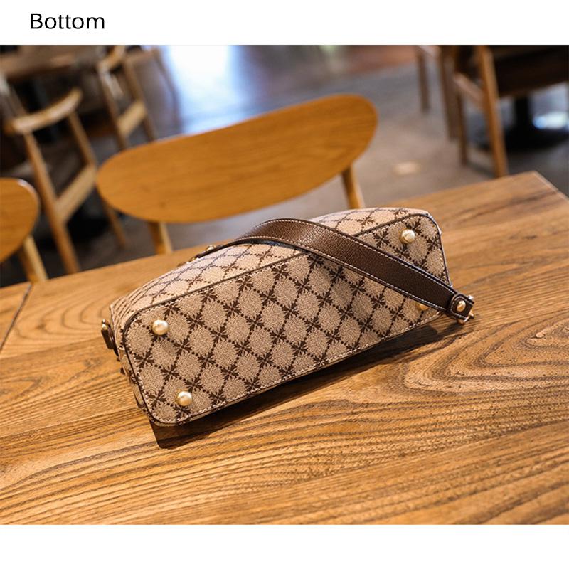 2025 Новая маленькая сумка через плечо Классическая монограмма Женская сумка через плечо Модная цепочка с двумя ремнями