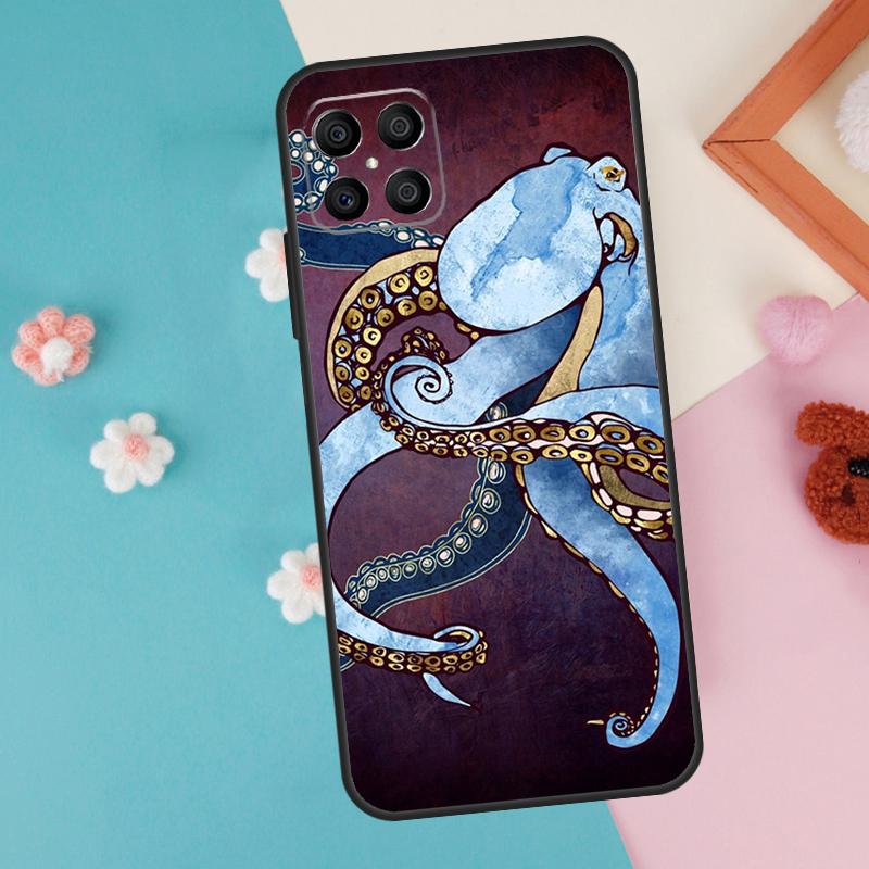 Морские обитатели Осьминог Чехол для Honor 200 Pro 50 70 90 Lite X9a X8a X8 X9 X8b X9c X9b Honor Magic 7 5 6 Pro Чехол